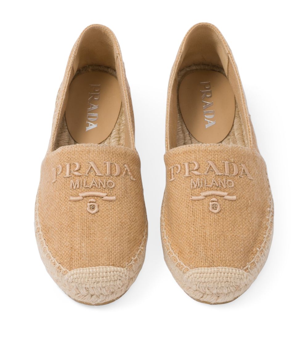 Prada Prada Linen Logo Espadrilles