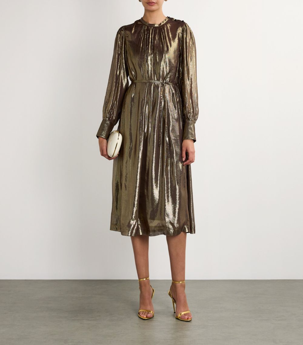 Yves Salomon Yves Salomon Lamé Metallic Midi Dress