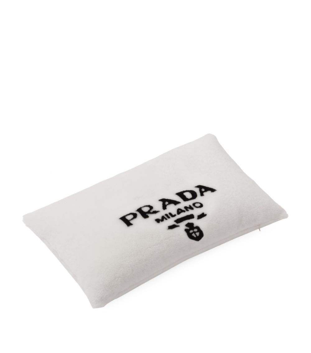 Prada Prada Sheepskin Logo Pillow (50Cm X 30Cm)