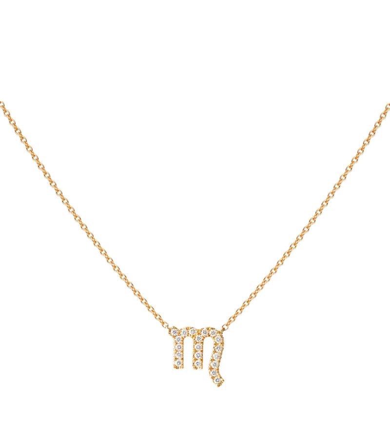 Engelbert Engelbert Yellow Gold And Diamond Star Sign Scorpio Necklace