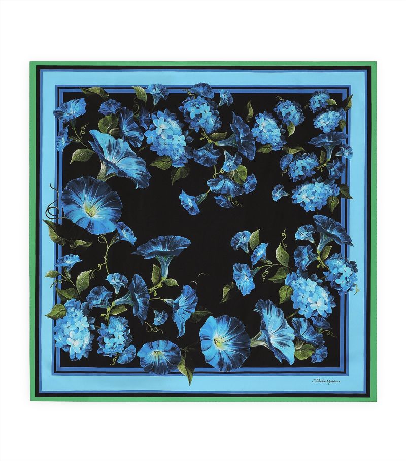 Dolce & Gabbana Dolce & Gabbana Silk Foulard Floral Print Scarf