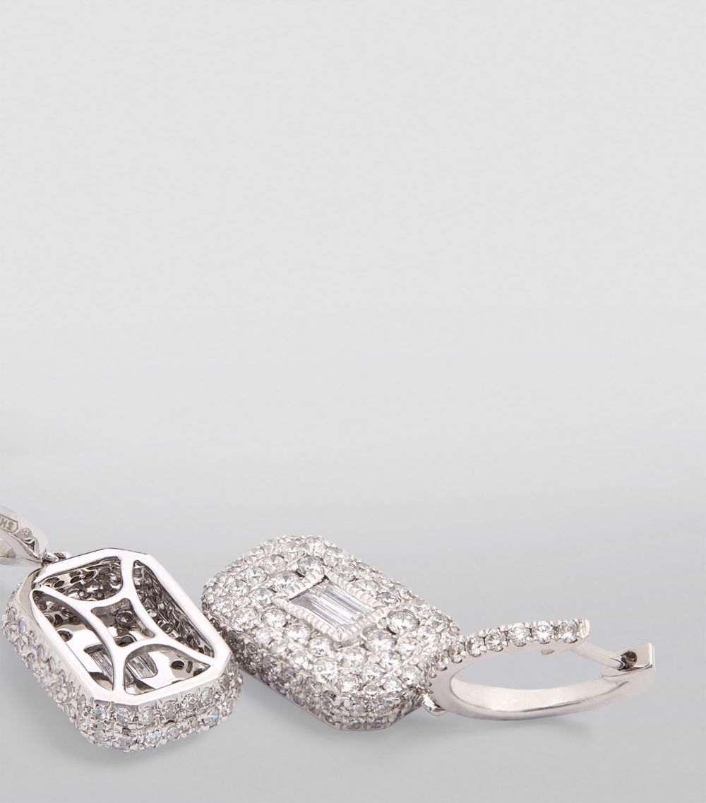 Shay Shay White Gold And Diamond New Modern Drop Earrings