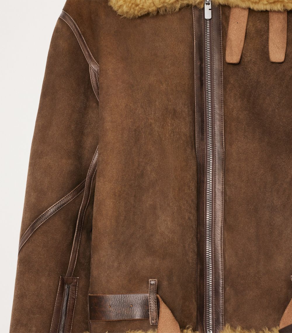 Burberry Burberry Suede Shearling Aviator Jacket