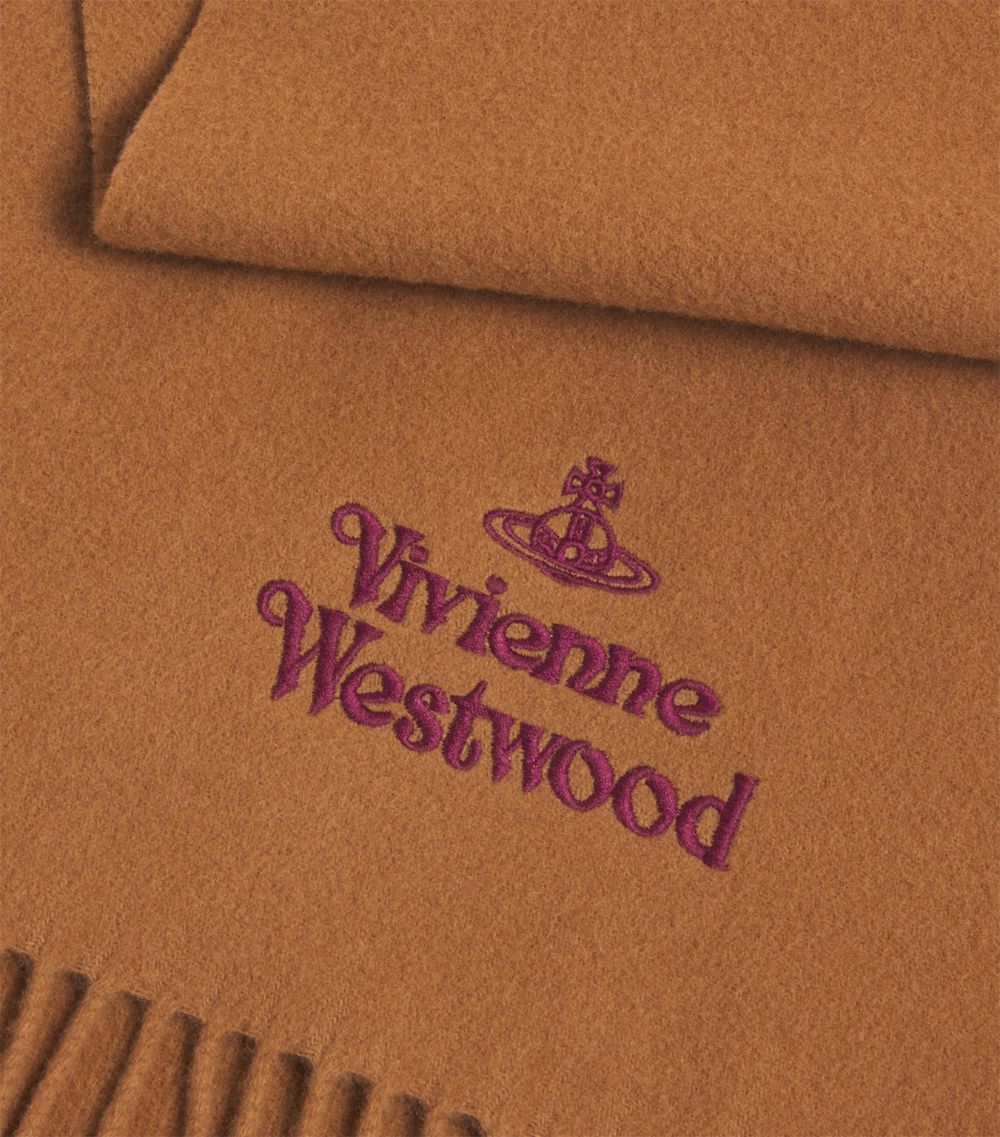 Vivienne Westwood Vivienne Westwood Wool Embroiderd Logo Scarf