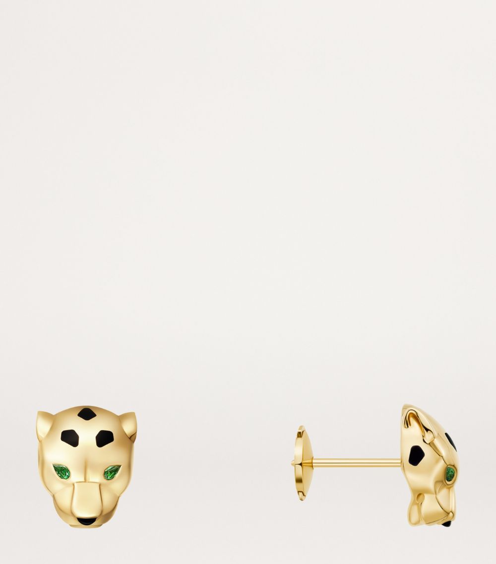 Cartier Cartier Yellow Gold, Tsavorite And Onyx Panthère De Cartier Earrings