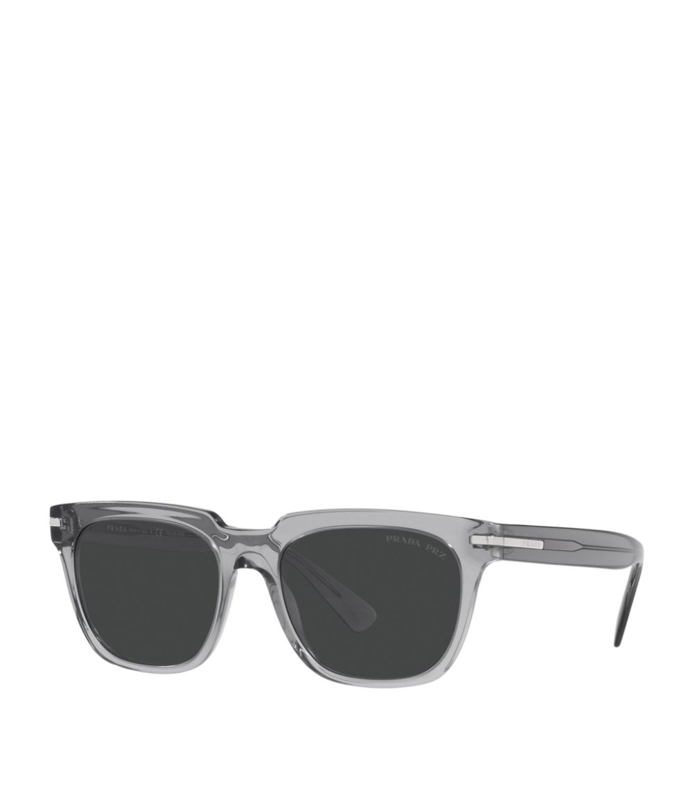 Prada Prada Clear Acetate Wayfarer Sunglasses