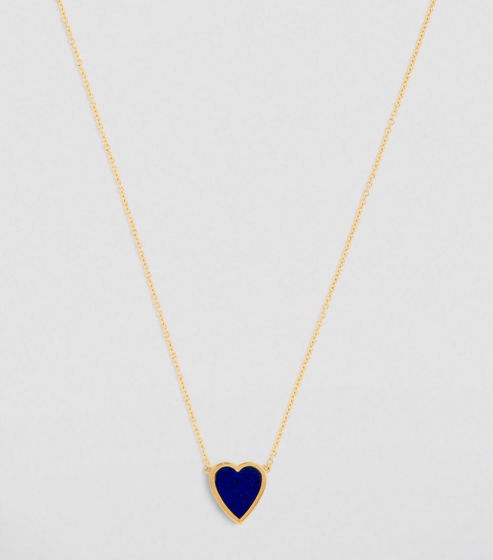 Jennifer Meyer Jennifer Meyer Yellow Gold and Lapis Mini Heart Necklace