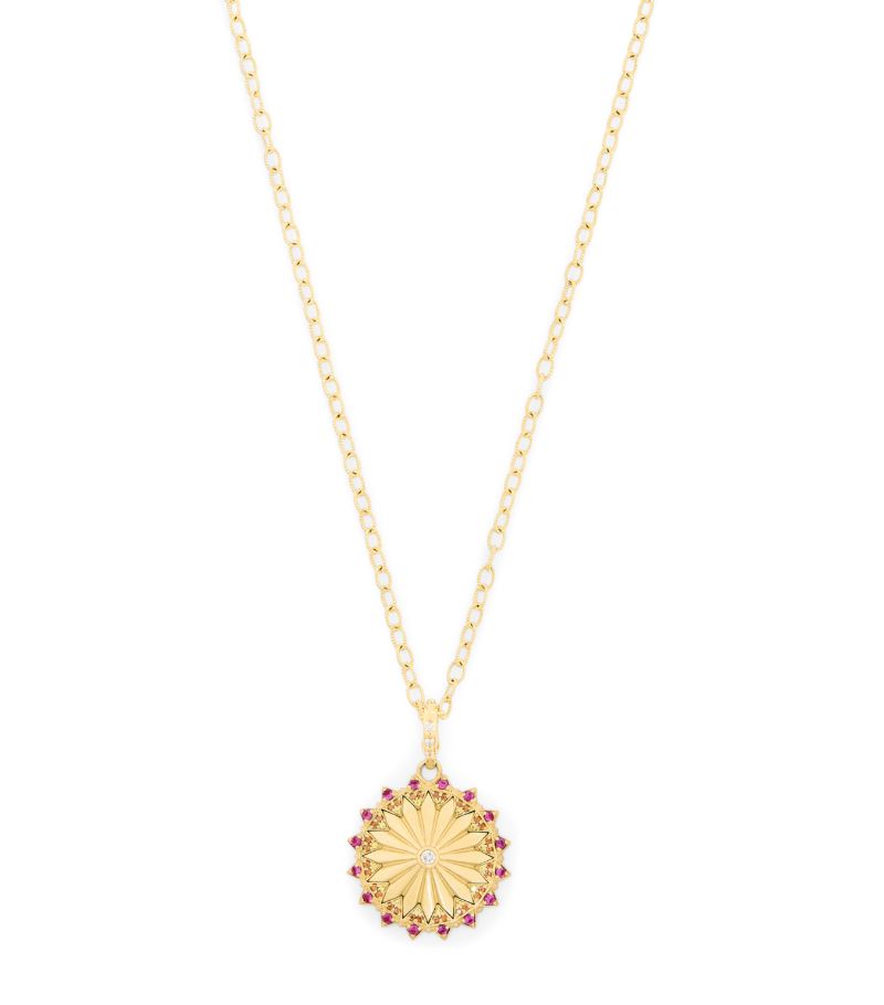 Orly Marcel Orly Marcel Yellow Gold, Diamond And Sapphire Be The Light Necklace