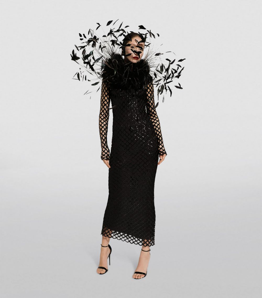 Dolce & Gabbana Dolce & Gabbana Sequin-Embellished Netting Midi Dress