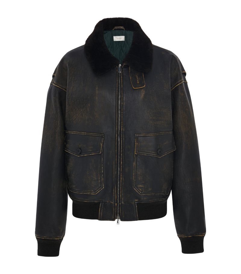 The Row The Row Adonis Leather Bomber Jacket