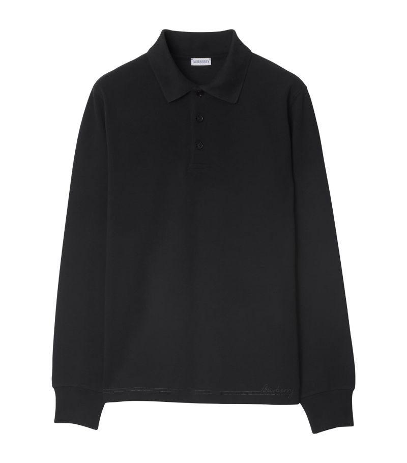 Burberry Burberry Wool Long-Sleeve Polo Shirt