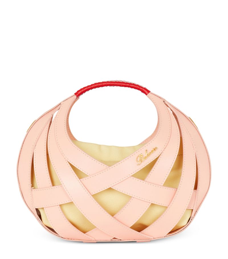 Balmain Balmain Leather Basket Top-Handle Bag