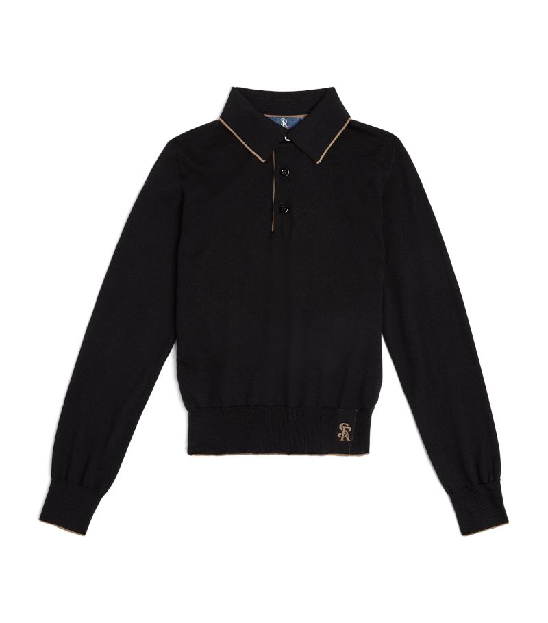 Stefano Ricci Stefano Ricci Kids Wool-Silk-Cashmere Long-Sleeve Polo Shirt (4-16 Years)