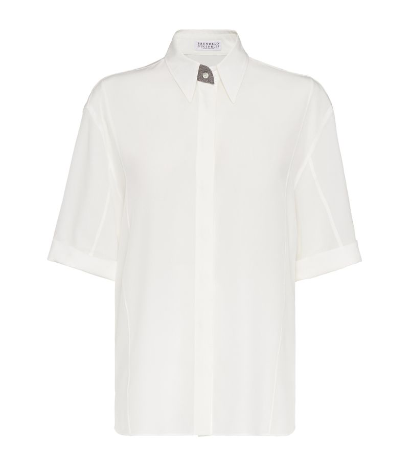 Brunello Cucinelli Brunello Cucinelli Silk Short-Sleeve Shirt