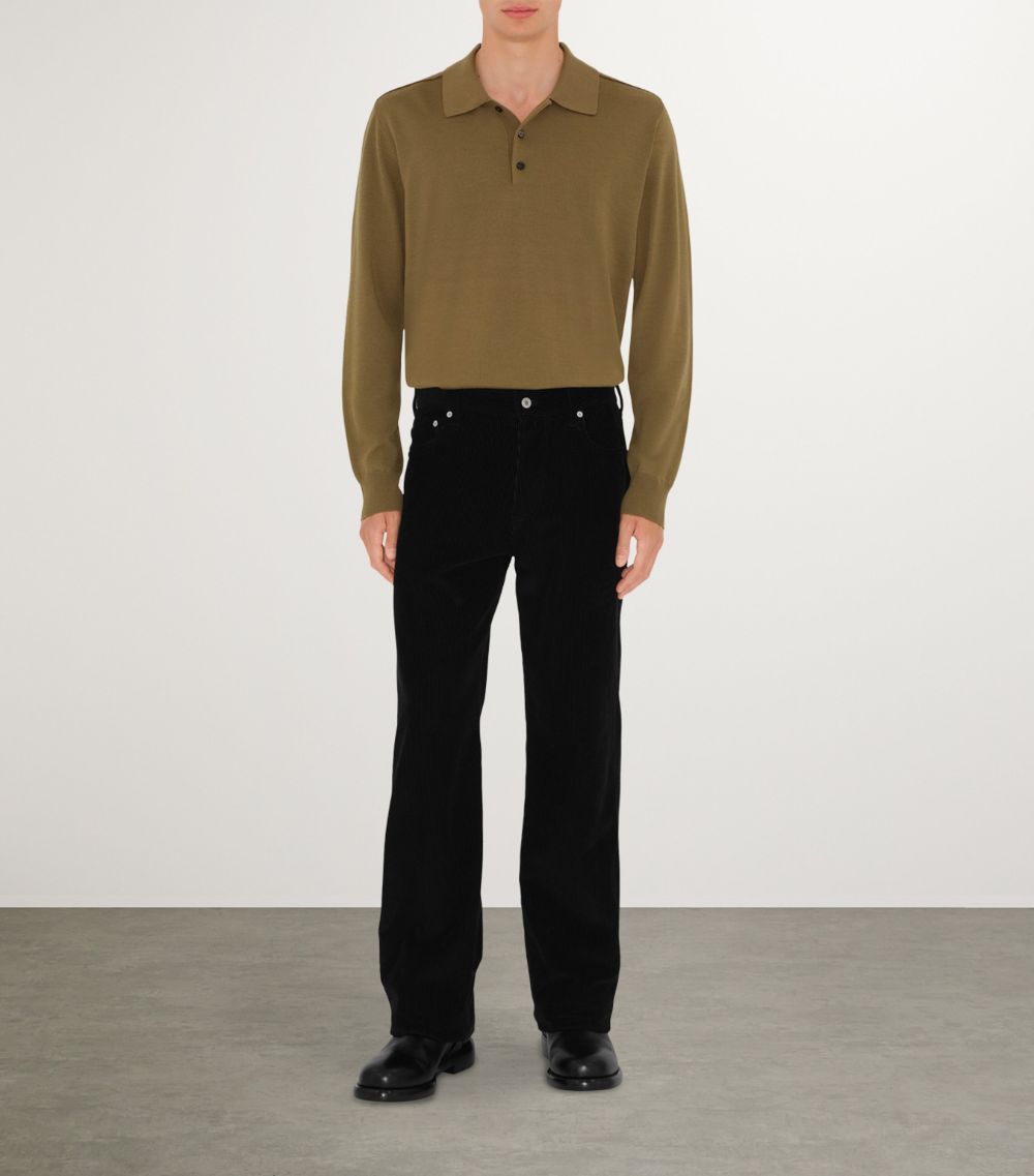 Burberry Burberry Wool Long-Sleeve Polo Shirt