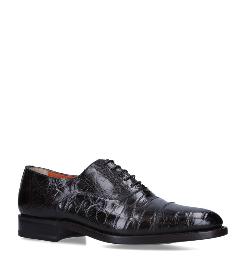 Santoni Santoni Crocodile Puntina Oxford Shoes