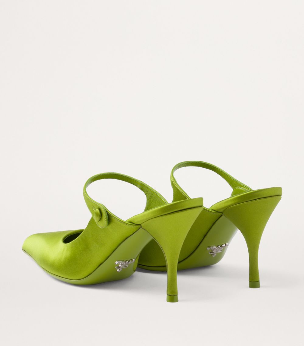 Prada Prada Satin Heeled Mules 85