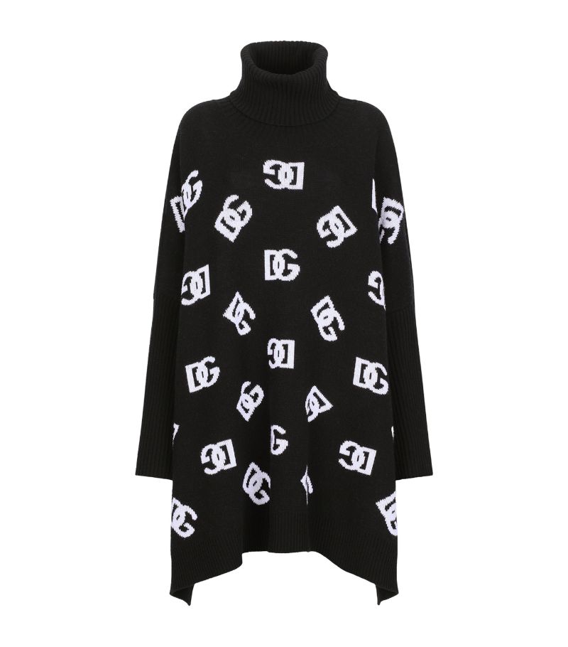 Dolce & Gabbana Dolce & Gabbana Wool Logo Poncho