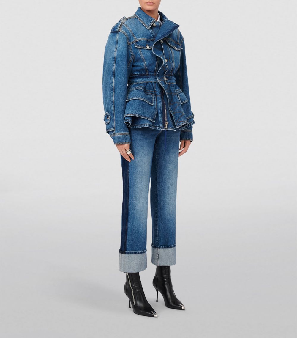 Alexander McQueen Alexander Mcqueen Peplum-Hem Denim Jacket