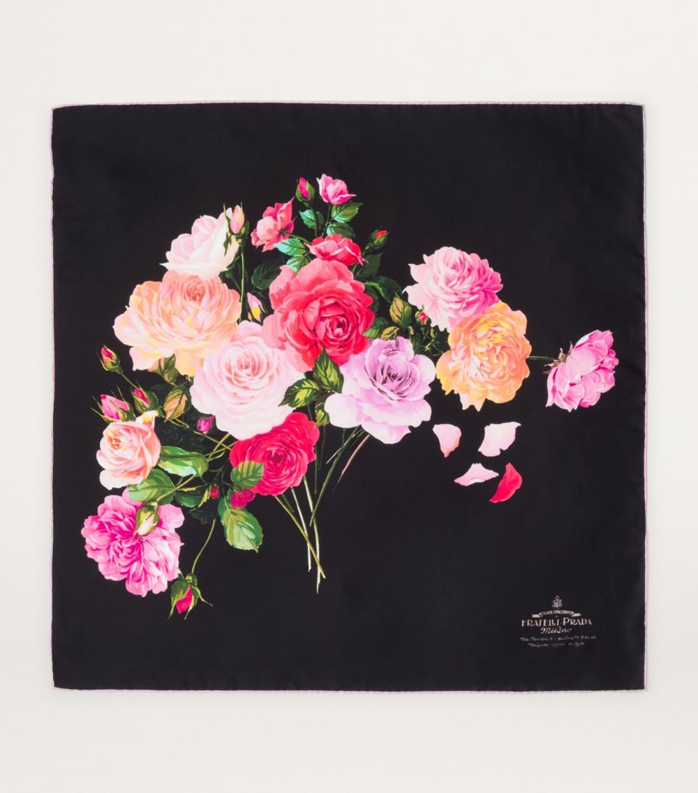 Prada Prada Silk Floral Bouquet Scarf