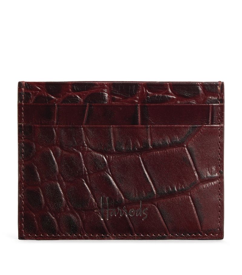 Harrods Harrods Croc-Embossed Leather Wembley Card Holder