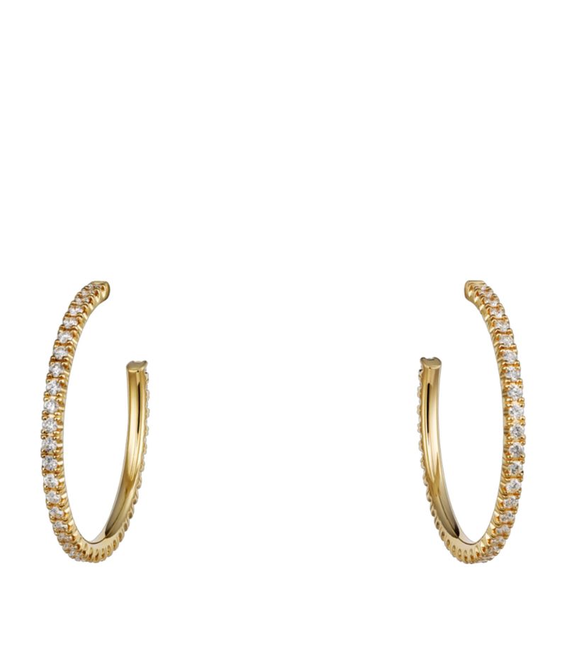 Cartier Cartier Medium Yellow Gold And Diamond Étincelle De Cartier Hoop Earrings