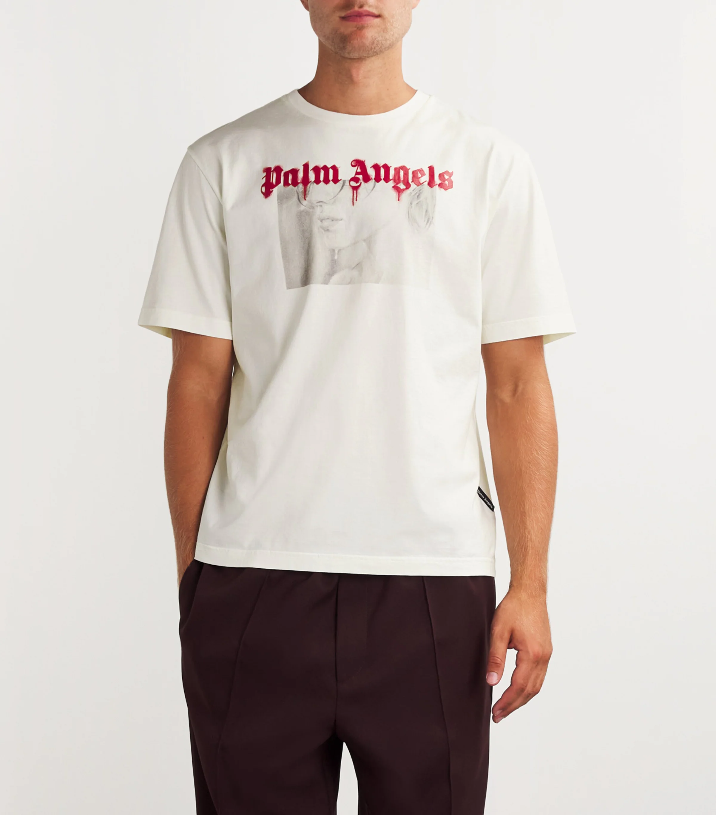 PALM ANGELS Palm Angels Cotton Pencil Portrait T-Shirt