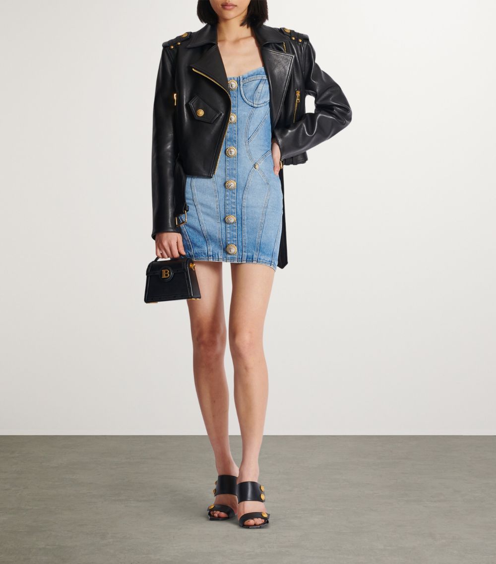 Balmain Balmain Denim Button-Detail Dress