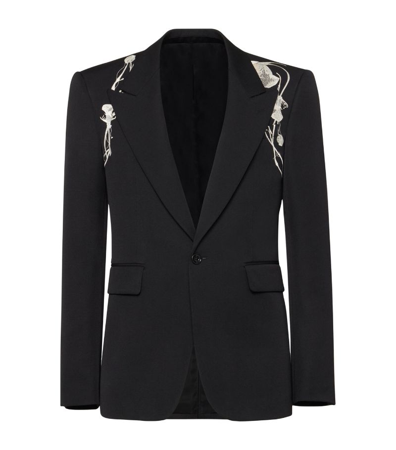 Alexander McQueen Alexander Mcqueen Wool Embroidered Harness Tailored Jacket