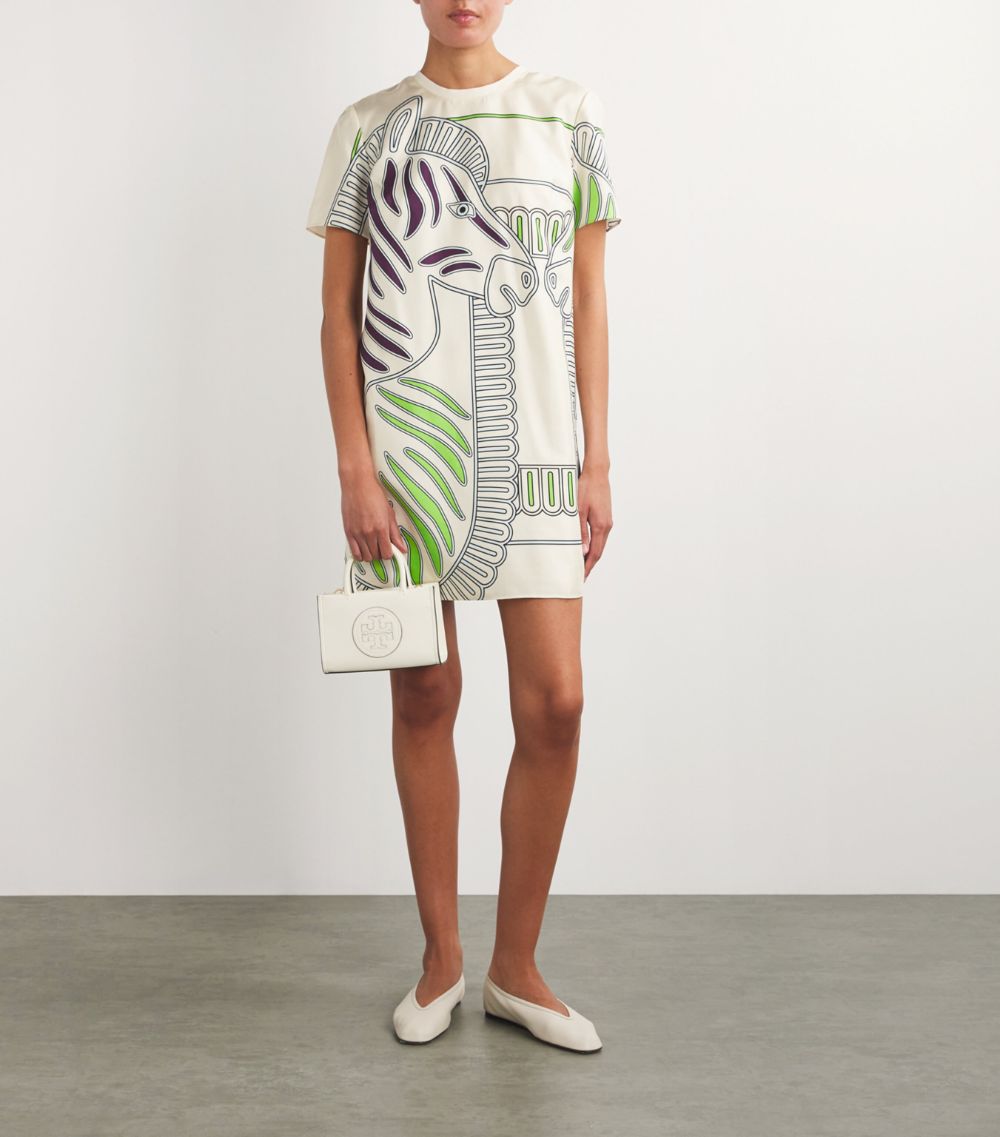 Tory Burch Tory Burch Silk-Cotton Zebra Mini Dress