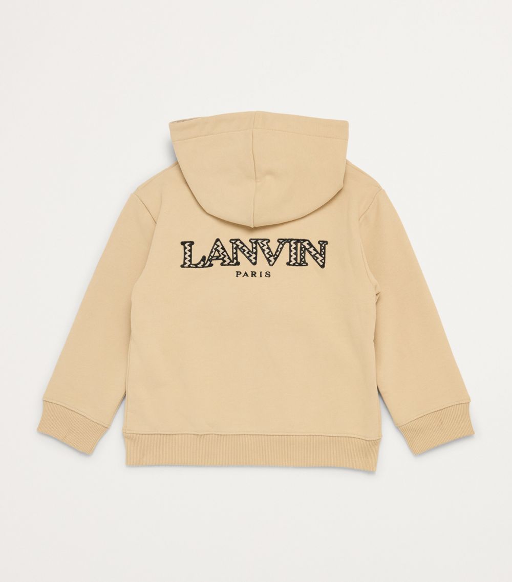 Lanvin Enfant Lanvin Enfant Cotton Chevron-Trim Hoodie (4-14 Years)