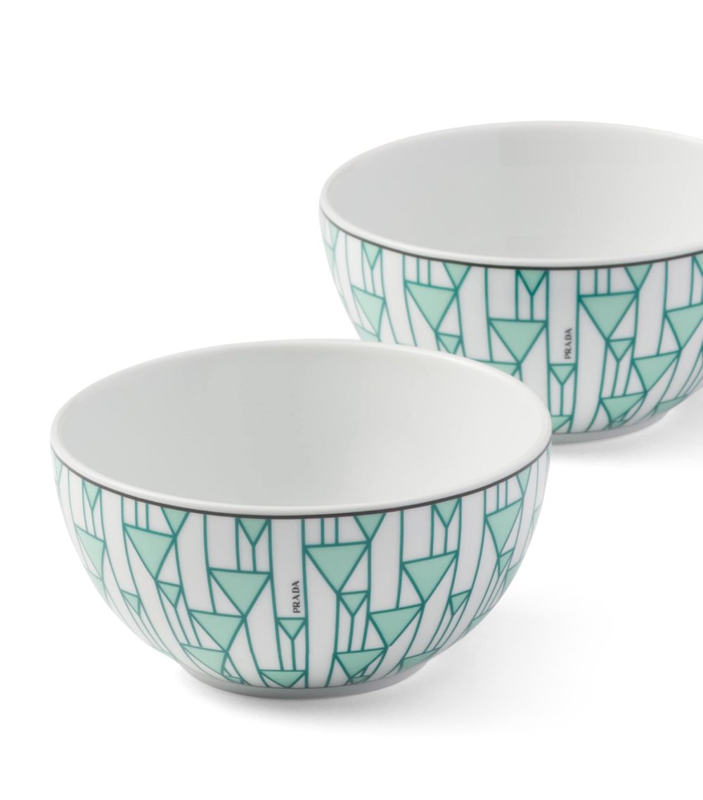 Prada Prada Set Of 2 Porcelain Rice Bowls