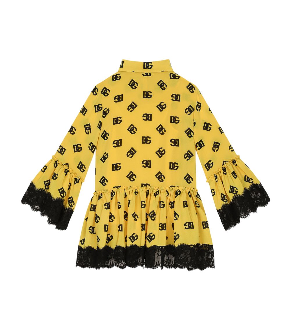 Dolce & Gabbana Dolce & Gabbana Kids Silk Logo Print Dress (2-6 Years)