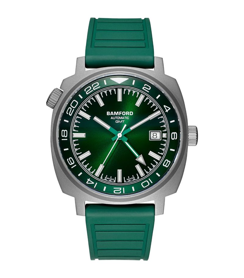 Bamford Watch Department Bamford Watch Department Titanium Gmt Sunburst Green Watch 40Mm