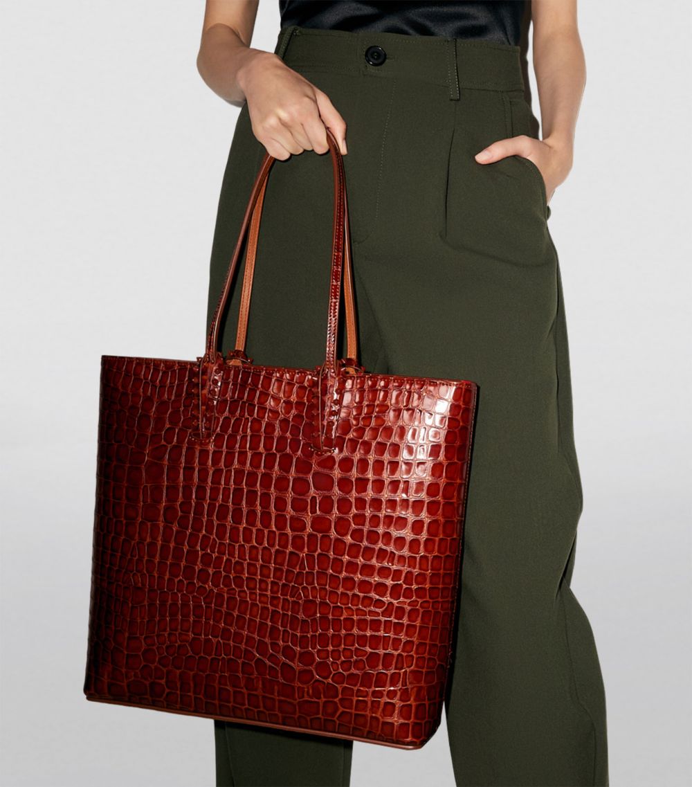 Christian Louboutin Christian Louboutin Cabata Croc-Embossed Leather Tote Bag