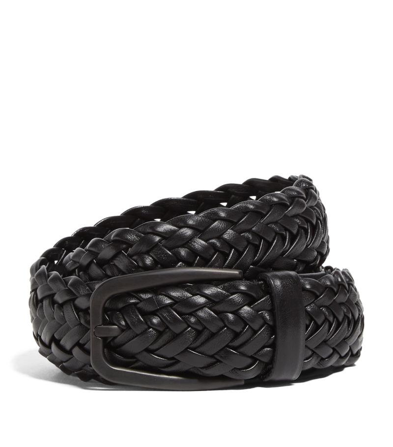 zegna Zegna Leather Woven Belt