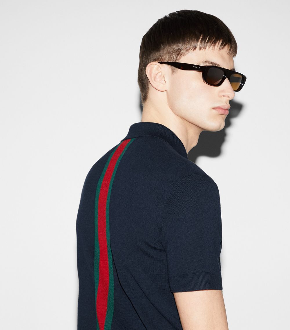 Gucci Gucci Web Stripe Polo Shirt