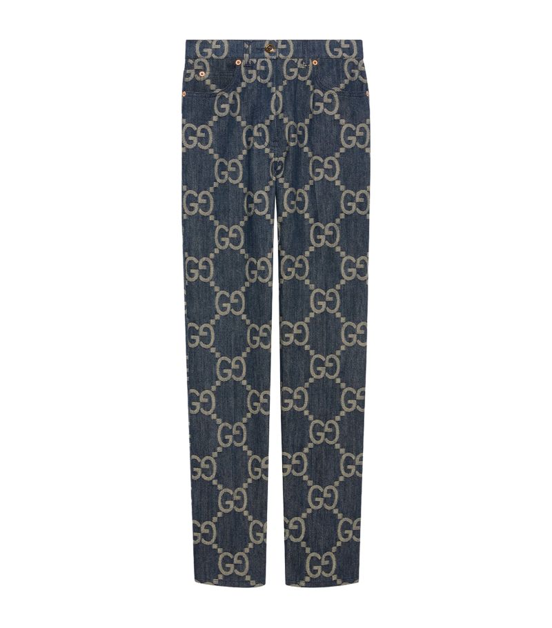 Gucci Gucci Jumbo Gg High-Rise Straight Jeans