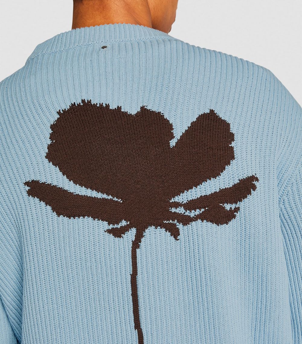 OAMC Oamc Cotton Floral Print Sweater