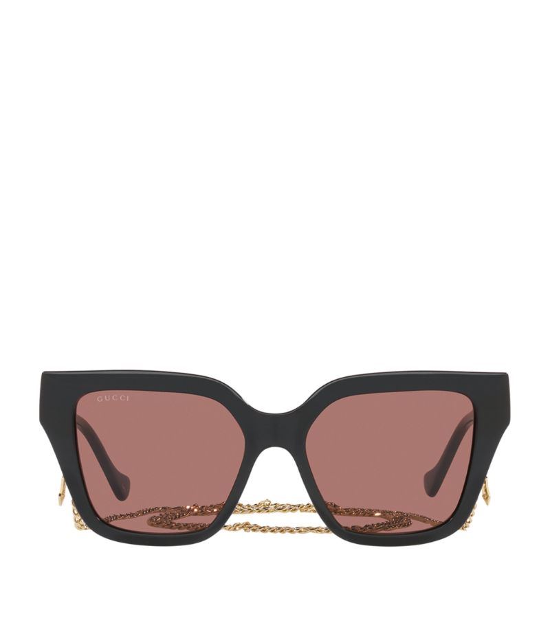 Gucci Gucci Rectangle Sunglasses With Chain