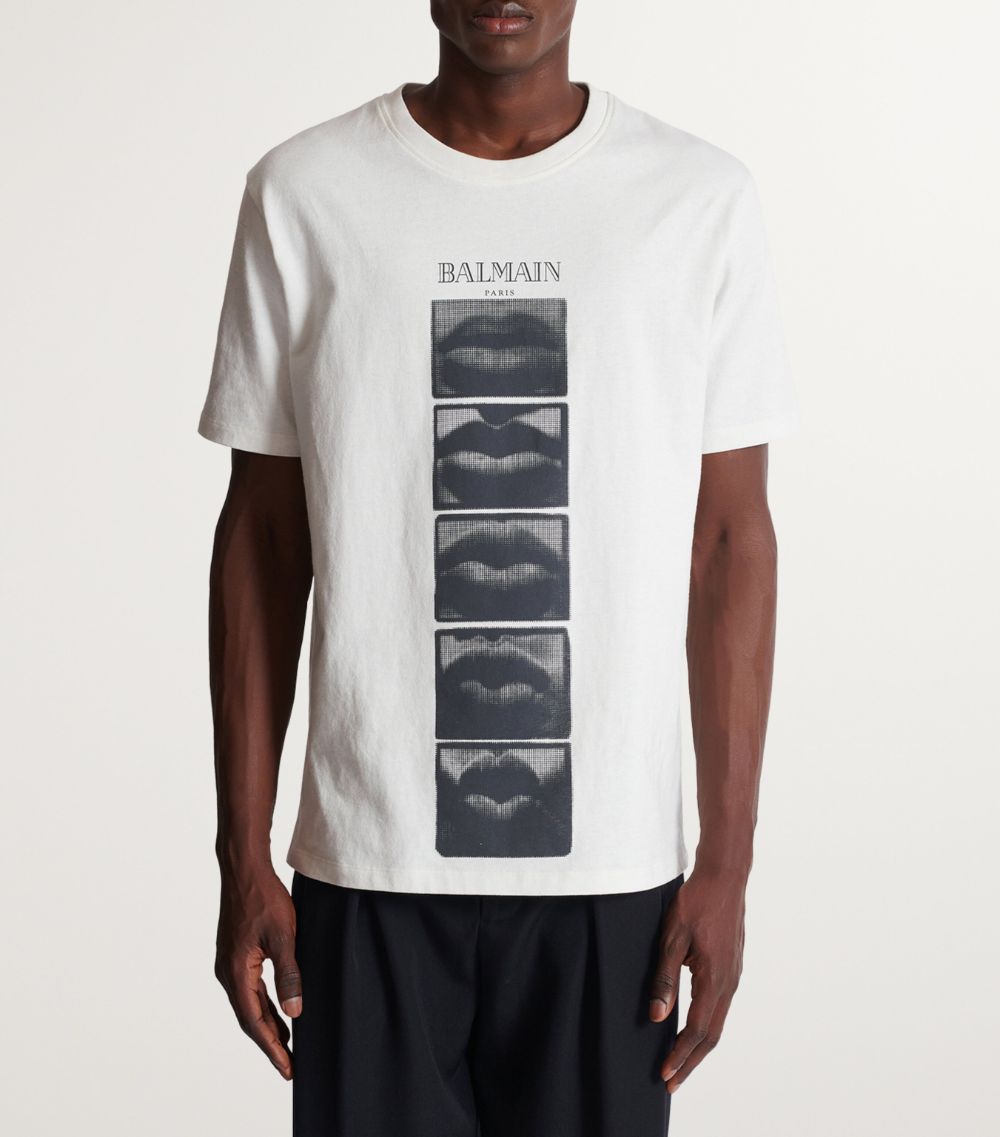 Balmain Balmain Cotton Vintage Lips T-Shirt