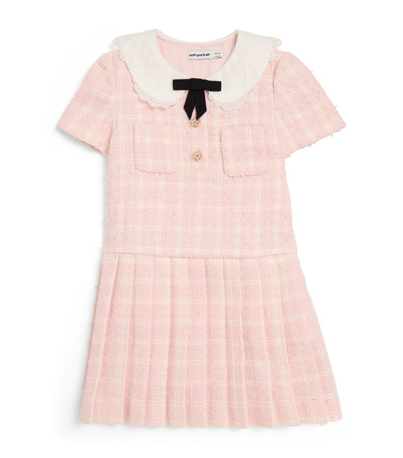 Self-Portrait Kids Self-Portrait Kids Bouclé Pleated Dress (3-12 Years)