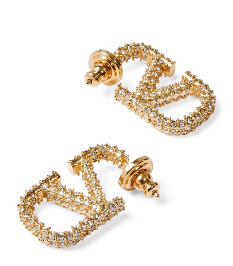 VALENTINO GARAVANI Valentino Garavani Vlogo Signature Strass Hoop Earrings