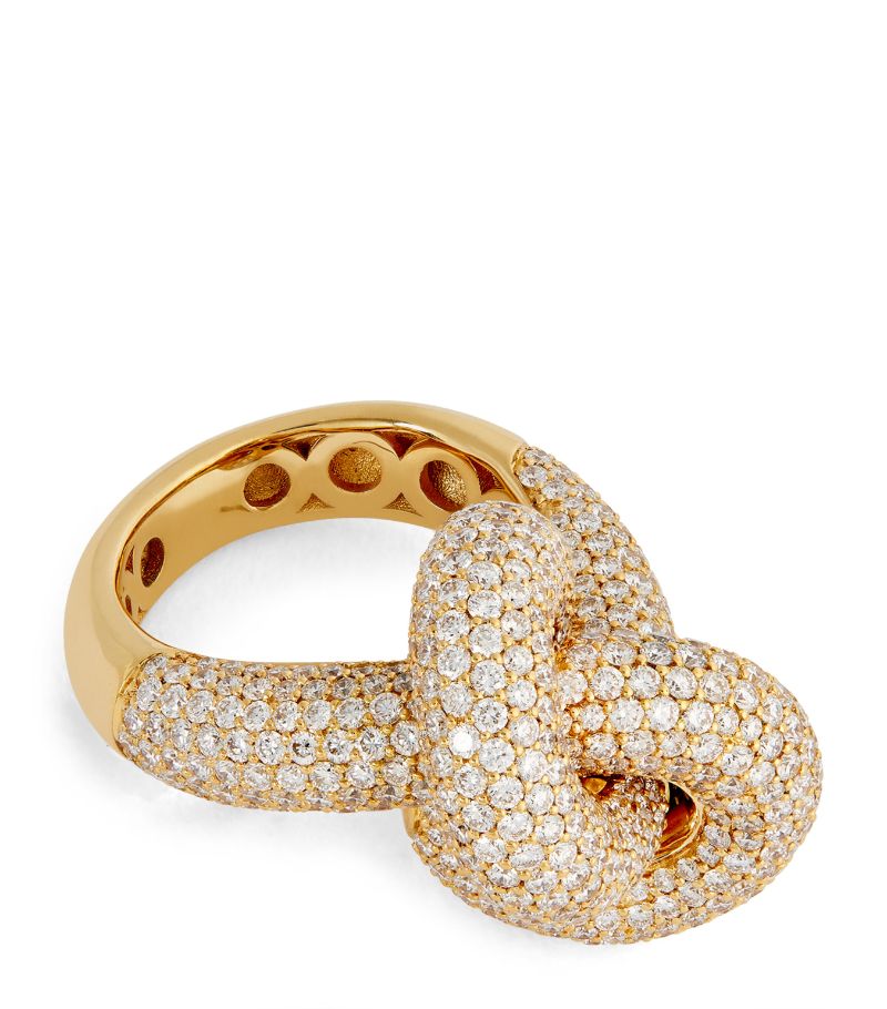 Engelbert Engelbert Yellow Gold And Diamond Fat Knot Ring