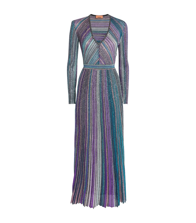 Missoni Missoni Metallic V-Neck Maxi Dress