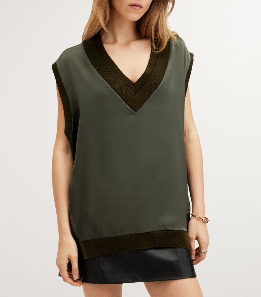 Allsaints Allsaints Wool Sleeveless Bern Sweater