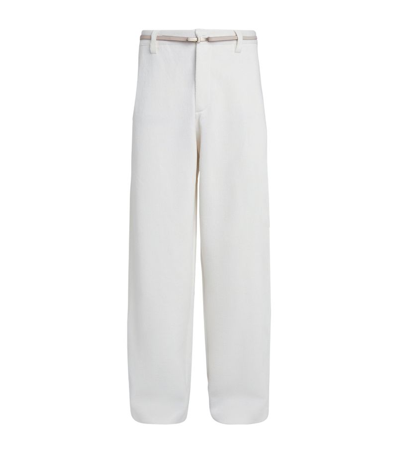 zegna Zegna Linen Belted Trousers