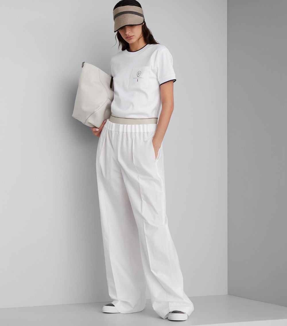 Brunello Cucinelli Brunello Cucinelli Cotton Poplin Wide-Leg Trousers