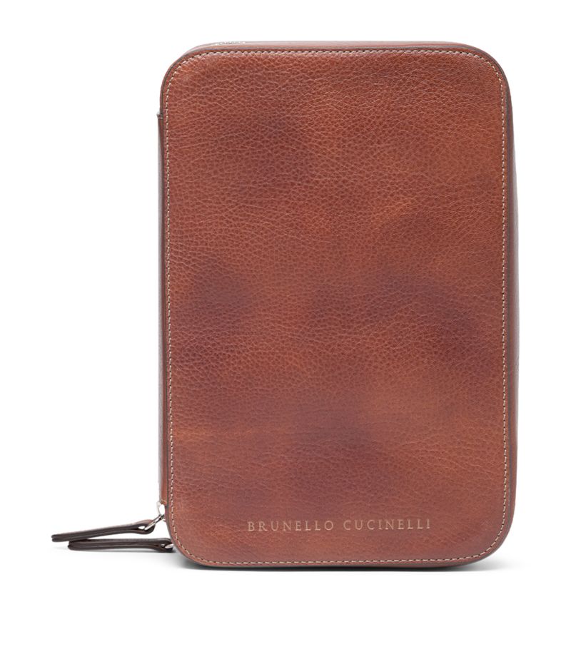 Brunello Cucinelli Brunello Cucinelli Grained Calfskin Glasses Organiser