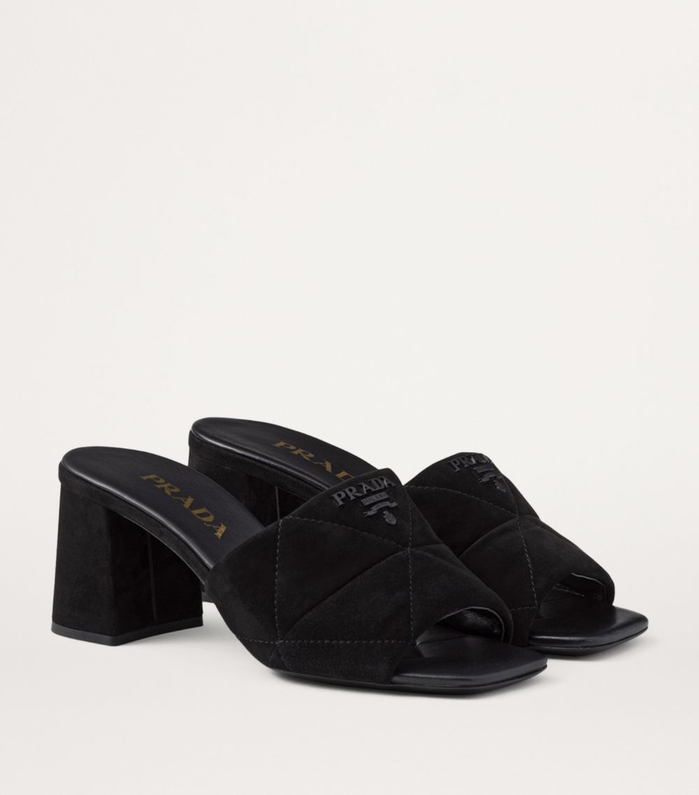 Prada Prada Quilted Suede Mules 65